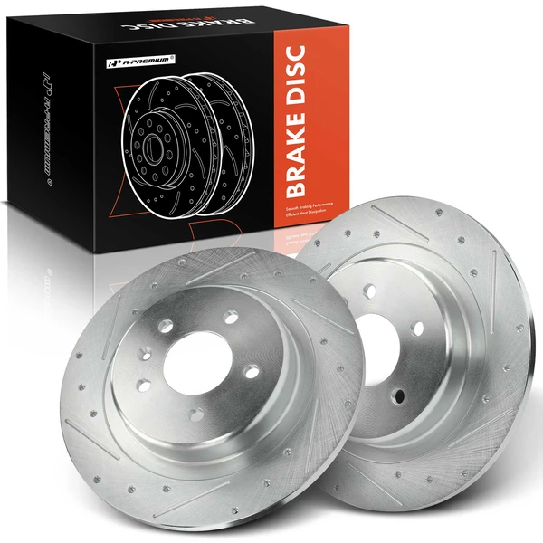 2 Pcs Rear Drilled Brake Rotors for Buick Envision 2016-2018