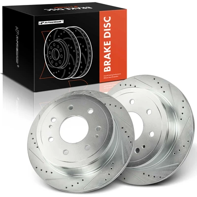 2 Pcs Rear Drilled Brake Rotors