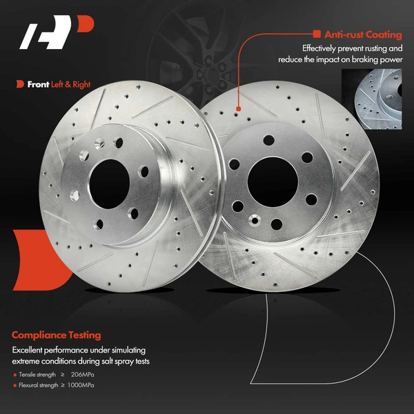 2 Pcs Front Drilled Brake Rotors for Chevrolet Colorado GMC Canyon 2015-2020