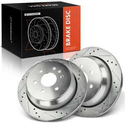 2 Pcs Rear Drilled Brake Rotors