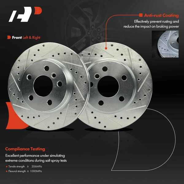 A-Premium APBRS395 Brake Rotor Front Driver & Passenger