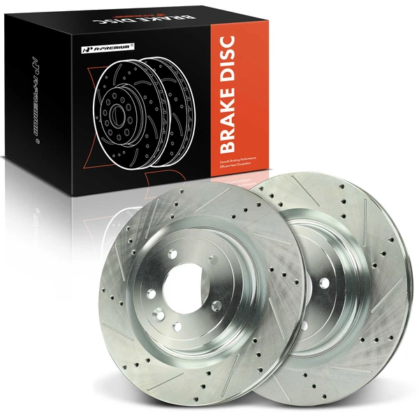 2 Pcs Rear Drilled Brake Rotors for Land Rover Discovery Sport 2014-2019