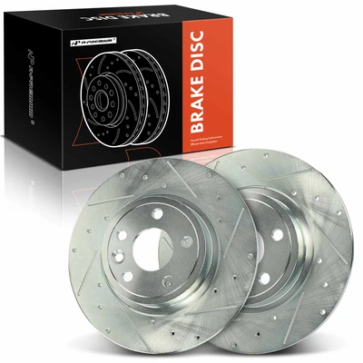 2 Pcs Rear Drilled Brake Rotors