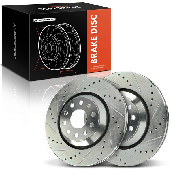 2 Pcs Rear Drilled Brake Rotors for 2020-2021 Audi Q3