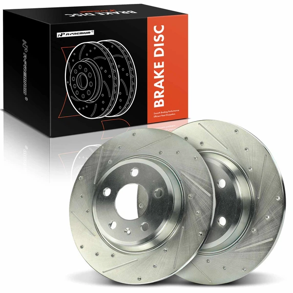 2 Pcs Rear Drilled Brake Rotors for 2009-2017 Audi Q5