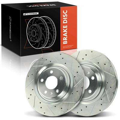 2 Pcs Rear Drilled Brake Rotors