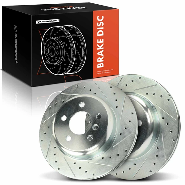 2 Pcs Rear Drilled Brake Rotors for BMW F10 528i 535i 535d xDrive ActiveHybrid 5