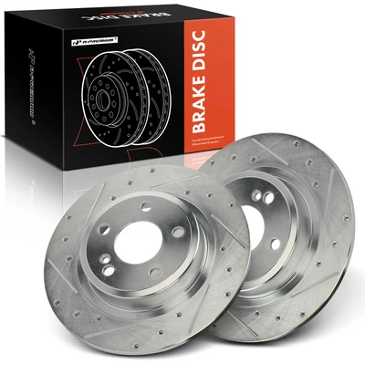 2 Pcs Rear Drilled Brake Rotors