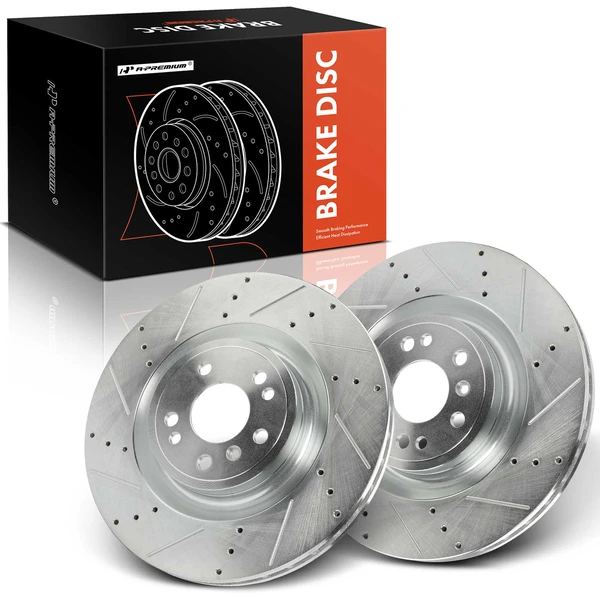 2 Pcs Front Drilled Brake Rotors for 2012-2015 Mercedes-Benz ML350