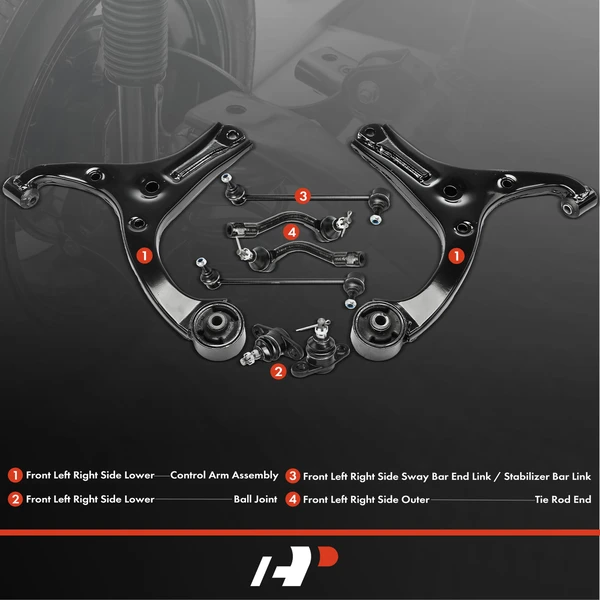 A Set of 8 Control Arm Ball Joint Sway Bar Link Tie Rod End Kit Front Side A-Premium APCA4960