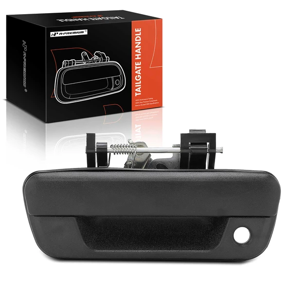 Textured Black Tailgate Latch Handle with Bezel and Keyhole for 2004-2012 GMC Canyon