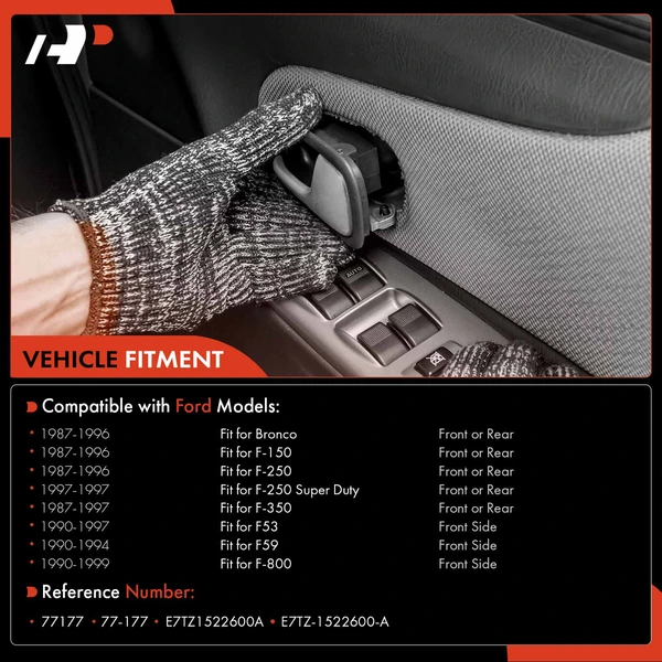 Textured Black Right Interior Door Handle for Ford F-100 F-150 F-350