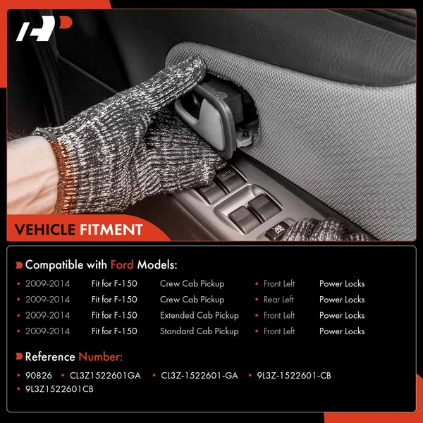 Platinum Chrome Left Interior Door Handle for Ford F-150 2009-2014