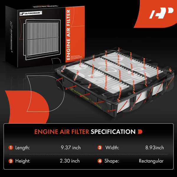 2 Pcs Engine Air Filter for Hyundai Sonata 2006-2010 Azera 2006-2011 V6 3.3L 3.8L