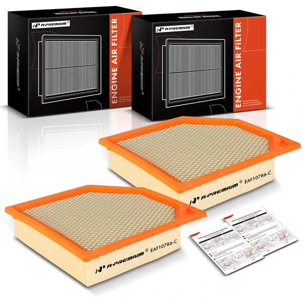 2 Pcs Engine Air Filter for Ford Mustang 2007-2010 V8 5.4L Flexible Panel