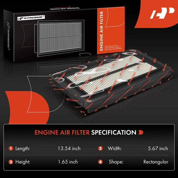 2 Pcs Engine Air Filter for Mazda Mx-5 Miata 2016-2022 Fiat 124 Spider 2017-2020