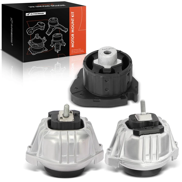 2009-2013 BMW 335i xDrive 3-Pc Engine Mount and Transmission Mount Kit Front & Rear A-Premium APEM371
