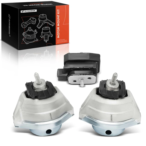 2009-2010 BMW 528i 3-Pc Engine Mount and Transmission Mount Kit Front A-Premium APEM372