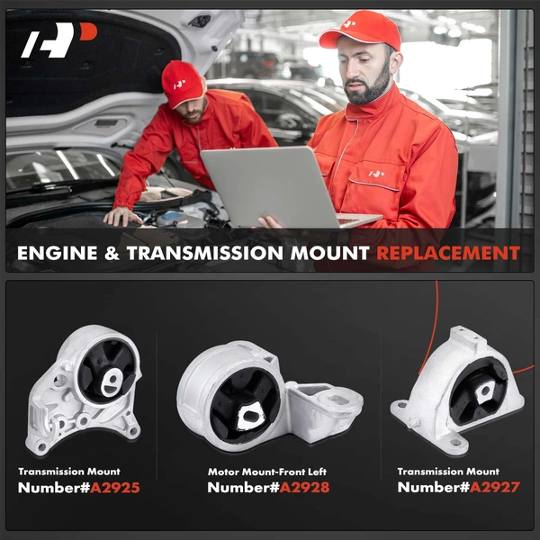 3-Pc Engine Mount and Transmission Mount Kit Front & Rear A-Premium APEM406