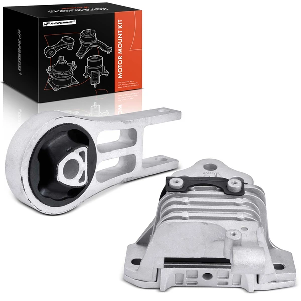 2014-2018 Jeep Cherokee 2-Pc Engine Mount and Transmission Mount Kit Rear & Left A-Premium APEM413