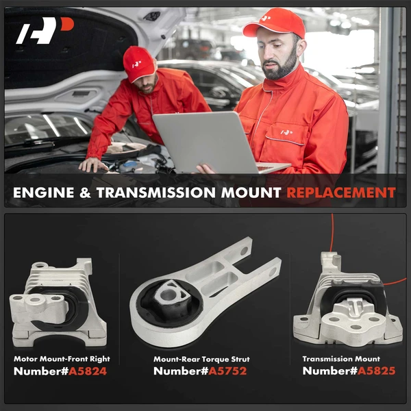 3-Pc Engine Mount and Transmission Mount Kit Front & Rear A-Premium APEM414