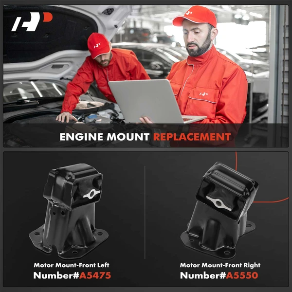 2-Pc Motor Mount, Front Left & Right, A-Premium APEM422