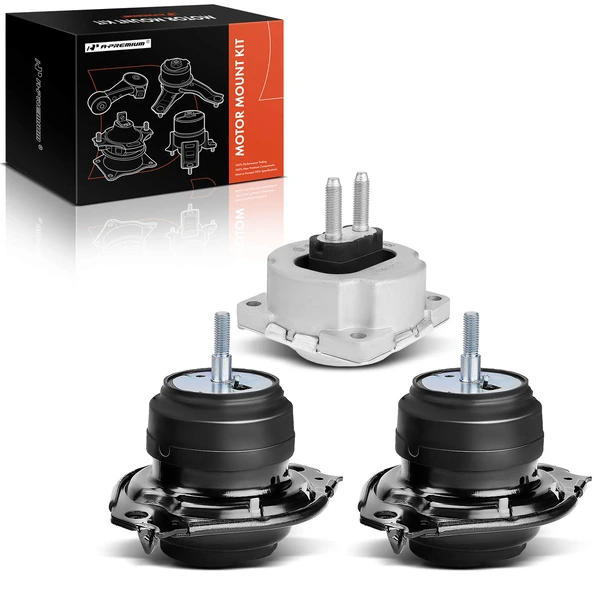 2014-2015 Jeep Grand Cherokee 3-Pc Engine Mount and Transmission Mount Kit Front Left & Front Right A-Premium APEM423