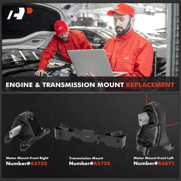 3-Pc Engine Mount and Transmission Mount Kit Front Left & Front Right A-Premium APEM424