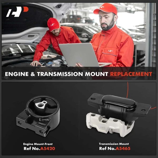 2-Pc Engine Mount and Transmission Mount Kit Front A-Premium APEM394