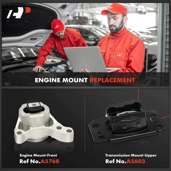 2-Pc Engine Mount and Transmission Mount Kit Front & Upper A-Premium APEM470