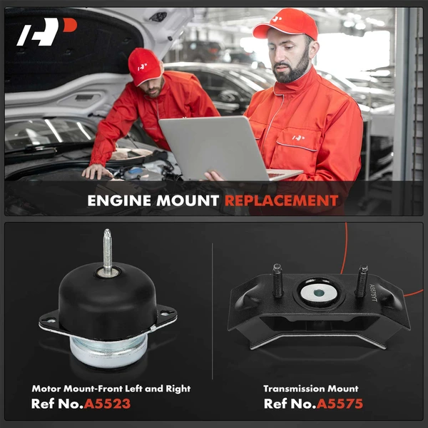 3-Pc Engine Mount and Transmission Mount Kit Front Left & Front Right A-Premium APEM471