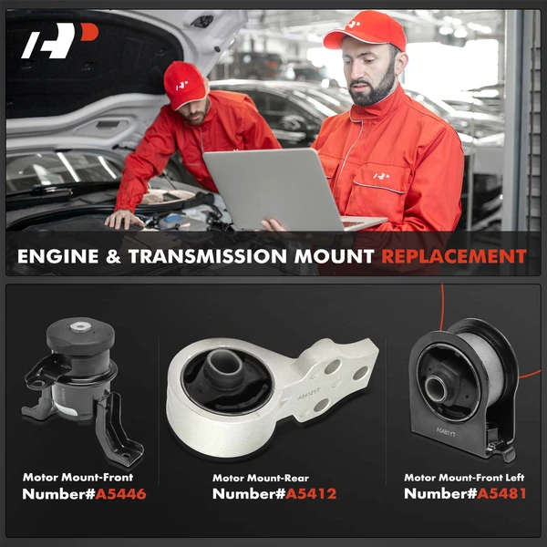 3-Pc Motor Mount, Front & Rear, A-Premium APEM427