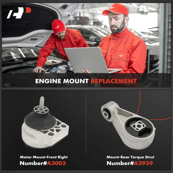 2-Pc Engine Mount and Transmission Mount Kit Front & Rear A-Premium APEM429