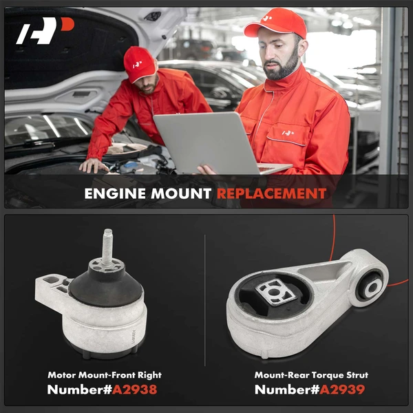 2-Pc Engine Mount and Transmission Mount Kit Front & Rear A-Premium APEM430