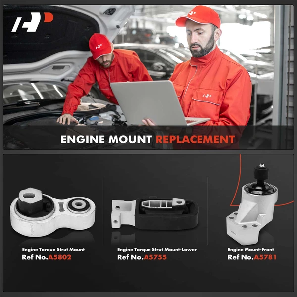 3-Pc Engine Torque Strut Mount + Engine Mount, Front, A-Premium APEM442