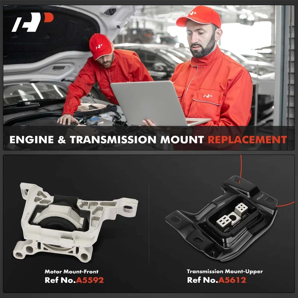 2-Pc Engine Mount and Transmission Mount Kit Front & Upper A-Premium APEM445