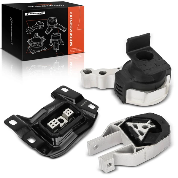 2013-2016 Ford Escape 3-Pc Engine Mount and Transmission Mount Kit Upper & Lower A-Premium APEM446