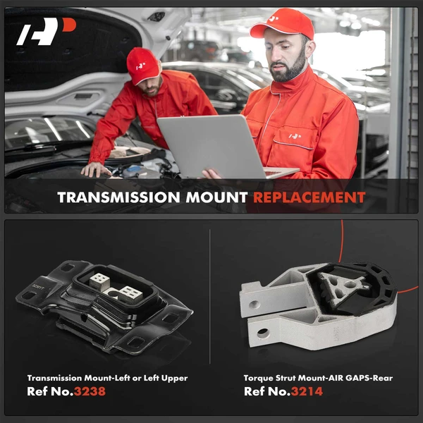 2-Pc Engine Mount and Transmission Mount Kit Rear & Left A-Premium APEM449