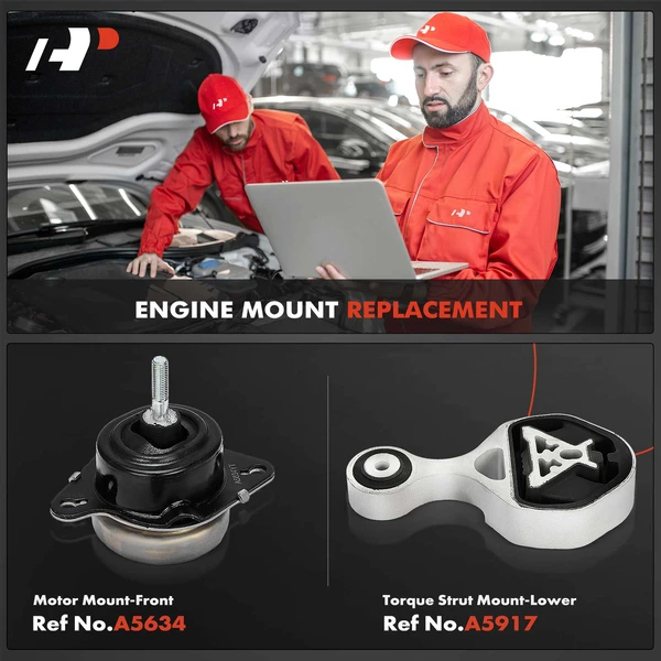 2-Pc Engine Mount and Transmission Mount Kit Front & Lower A-Premium APEM457