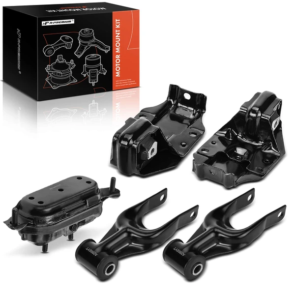 5-Pc Motor Mount + Torque Strut Mount, Front Left & Right, A-Premium APEM513