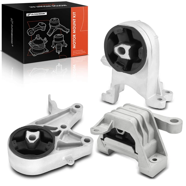 2009-2012 Chevrolet Malibu 3-Pc Engine Mount and Transmission Mount Kit Front & Rear A-Premium APEM522