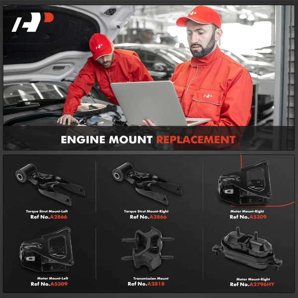 6-Pc Engine Mount and Transmission Mount Kit Front Left & Front Right A-Premium APEM541