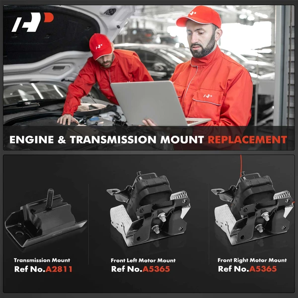 2007-2014 Cadillac Escalade ESV 3-Pc Engine Mount and Transmission Mount Kit Front Left & Right A-Premium APEM545