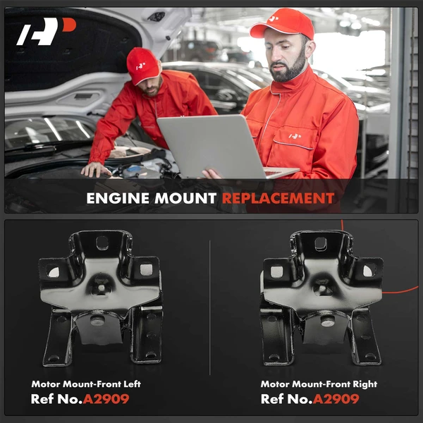 2-Pc Motor Mount Front Left & Front Right A-Premium APEM483