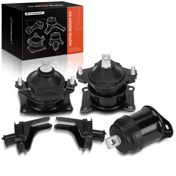 5-Pc Engine Mount + Center Engine Mount, Front & Rear, A-Premium APEM602