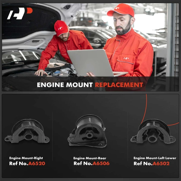 3-Pc Engine Mount, Front & Rear, A-Premium APEM605