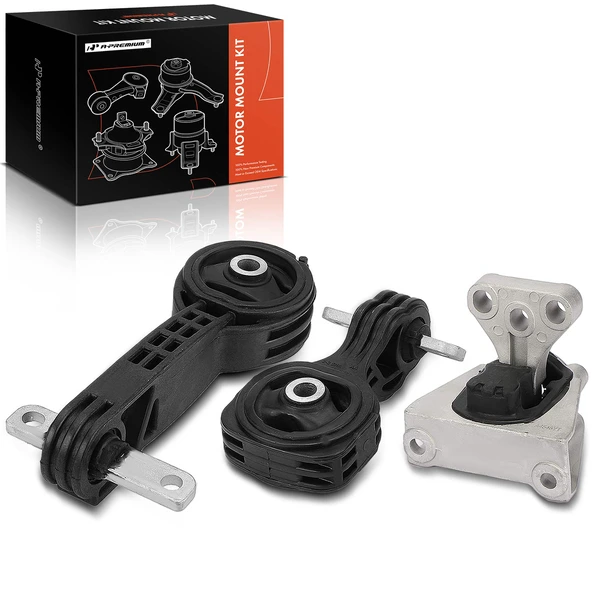 2006-2011 Honda Civic 3-Pc Engine Mount and Transmission Mount Kit Front Upper & Rear Lower A-Premium APEM607