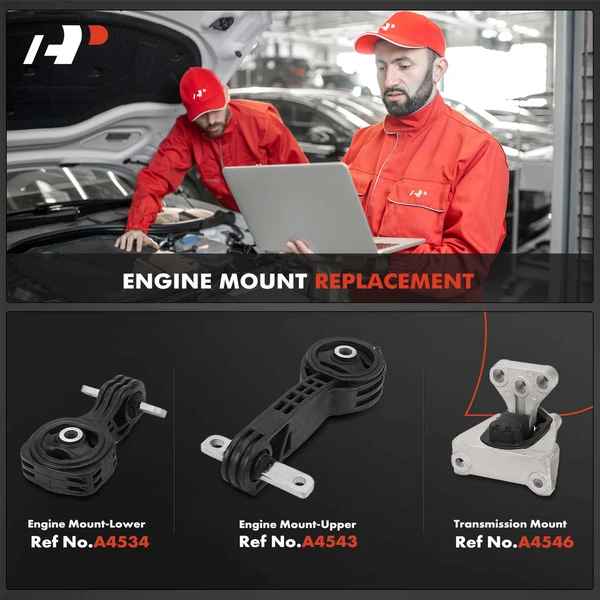 3-Pc Engine Mount and Transmission Mount Kit Front Upper & Rear Lower A-Premium APEM607