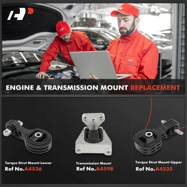 3-Pc Engine Mount and Transmission Mount Kit Front Upper & Rear Lower A-Premium APEM613