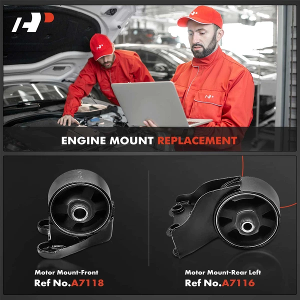 2-Pc Motor Mount Front & Rear A-Premium APEM654